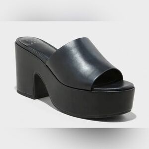 a new day Black Platform Mules